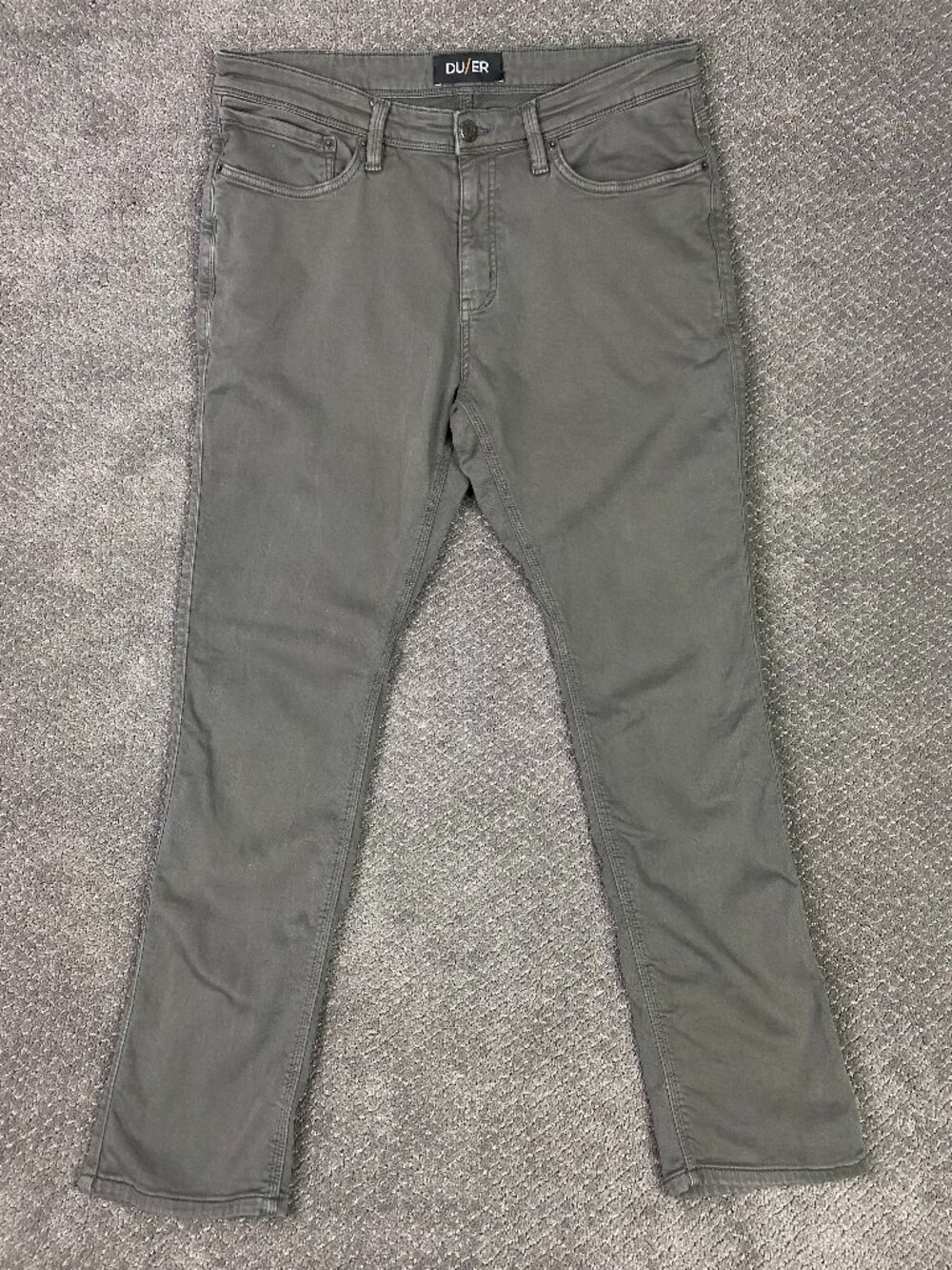 DU/ER N2X Relaxed Taper Pants Mens 36x32 Fits 35x31 Gray Stretch Chino Duer